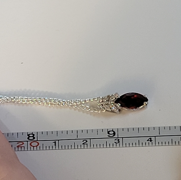 🎀Clearance🎀 NATURAL 1CT GARNET & DIAMONDS PENDANT NECKLACE VINTAGE EXCELLENT - Picture 12 of 13